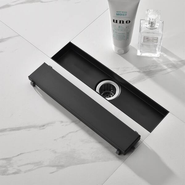 12" 304 Stainless Shower Drain with Hair Strainer and Leveling Feet